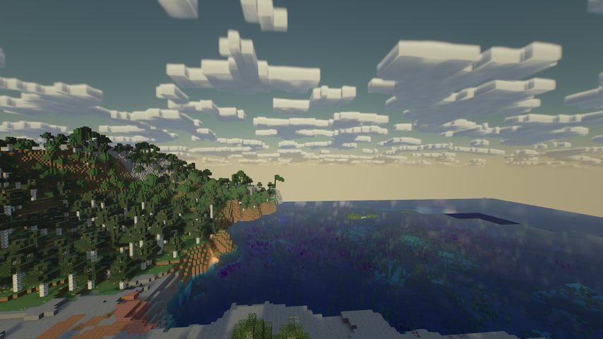 Sunrise over a forest with long shadows and god rays