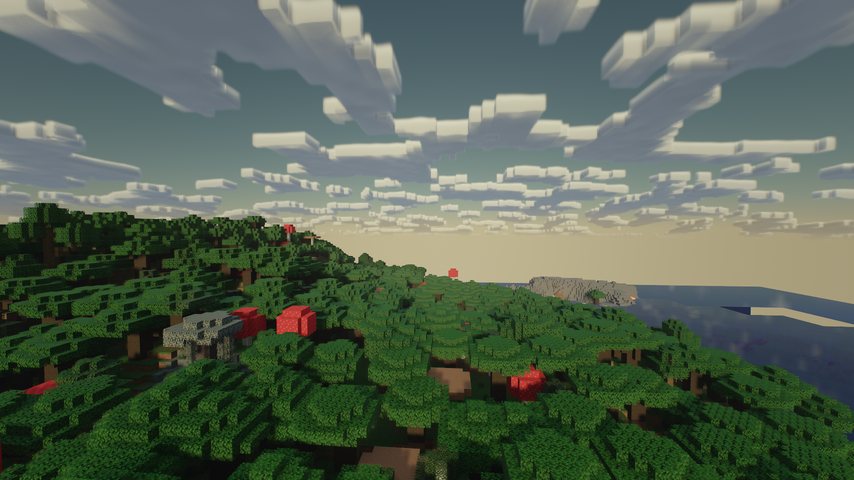 Rolling forested hills at sunset with soft shadows